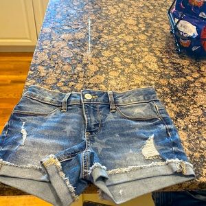 Jean shorts very light stars a coupl